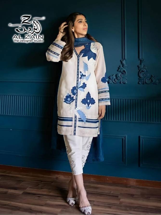 Al Zain 272703 Fancy Festive Wear Georgette Ready Made Suit Collection